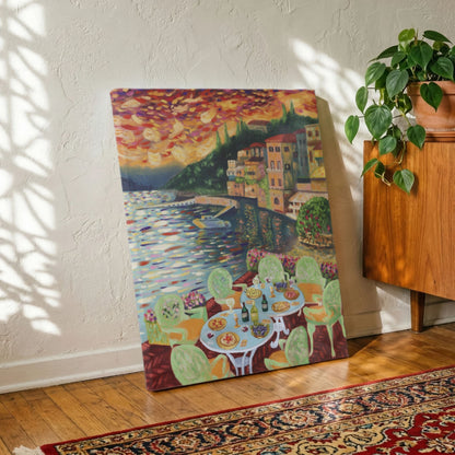 Lake como impressionist painting Canvas print